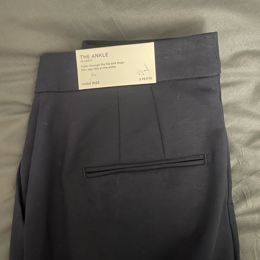 Women’s Navy Ankle High Rise Dress Pants - Picture 2 of 3